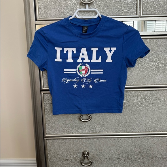 SHEIN Tops - SHEIN Blue Italy Graphic Tee